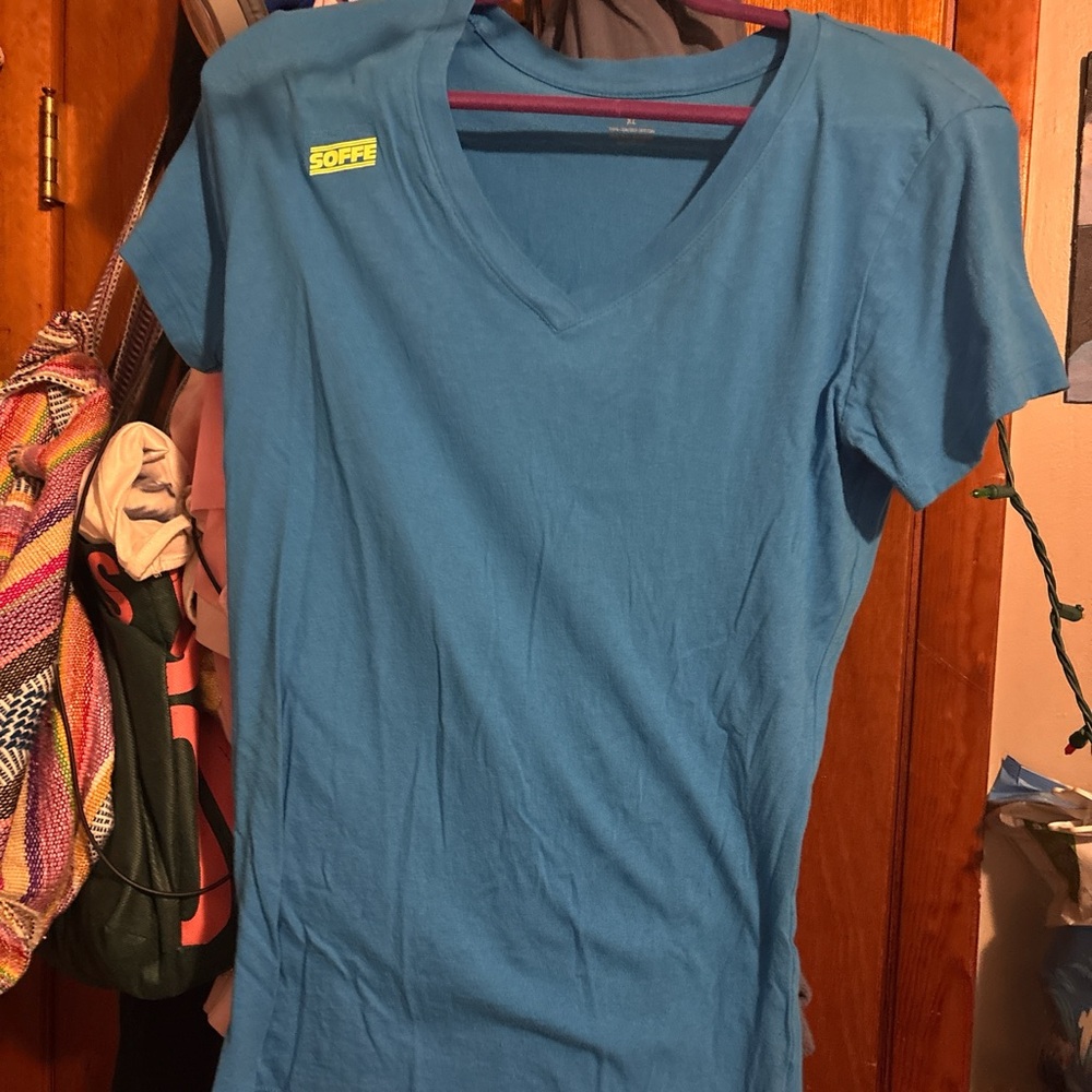 Soffe Women's Blue V-Neck Top